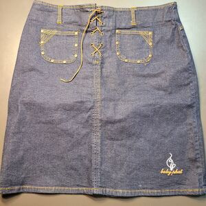Baby Phat Womens Denim Lace Up Skirt Size 16 EXCELLENT